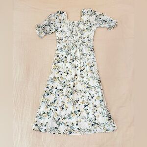 Abercrombie & Fitch Floral Puff Sleeve Midi Dress